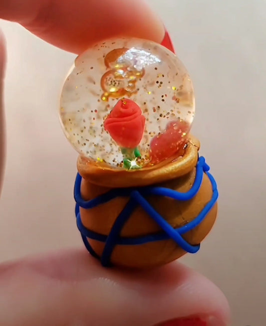 Beauty Beast Rose Snow Globe